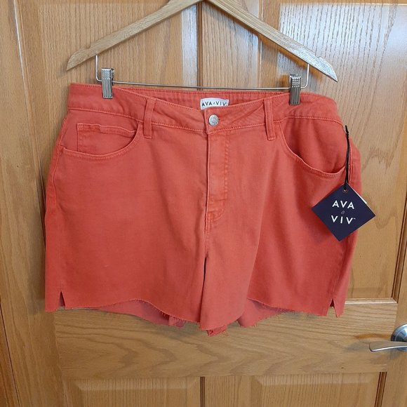 NWT!!! Ava & Viv Acid Wash Shorts Tigerlily - Picture 3 of 7